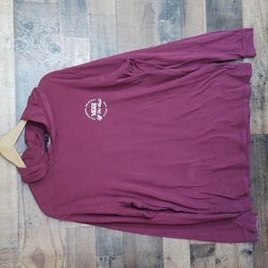 VANS Hooded Maroon Graphic Long Sleeve Shirt Sz LG Men